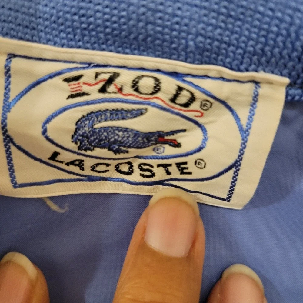 Vintage 80s Izod Lacoste Mens XL Blue Harrington Windbreaker Bomber Jacket 70s